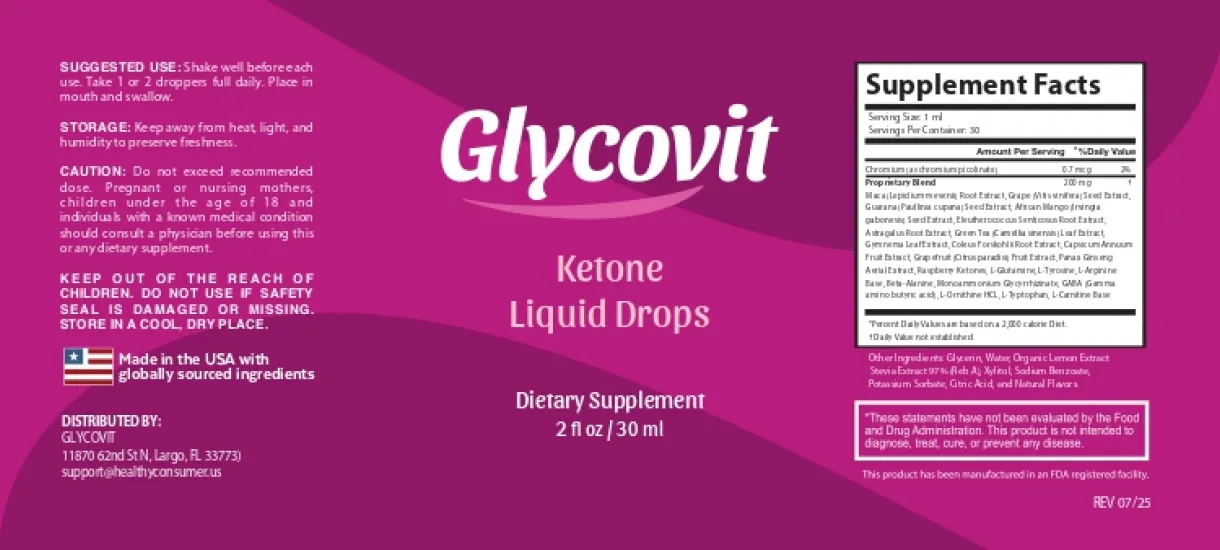 Glycovit supplement facts label