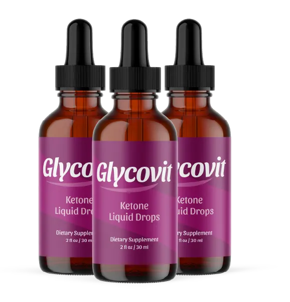 Glycovit bottle centered in ingredient circle